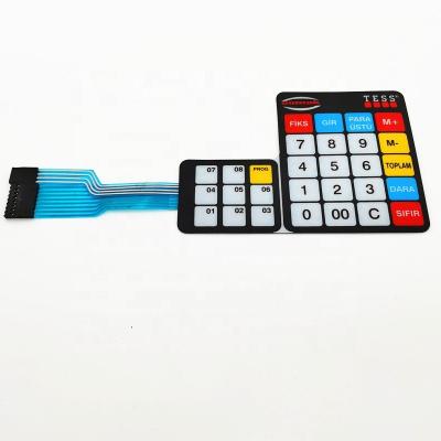 China Home Appliance 3x3 4x5 Membrane Keypad Switch Button Silk Printing Embossed Membrane Keyboard for sale