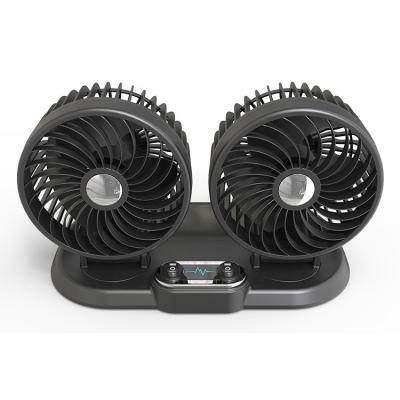 China 24V Car Accessories Summer Car Fan 12v USB Air Cooler / Home Office Storm Fan Big Heads Foldable For Truck Vehicle F622 CE for sale