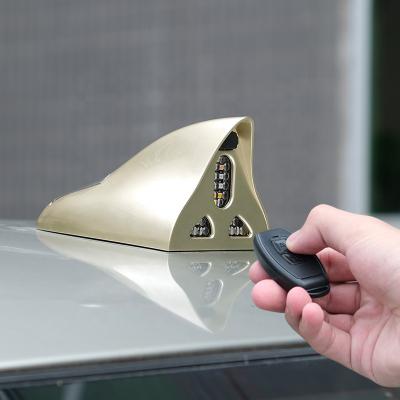 China New Car ABS Magnet Shark Fin Antenna Solar Magnetic Tail Roof LED Car Warning Lights Vehicle D10B Remote Control Accessories for sale