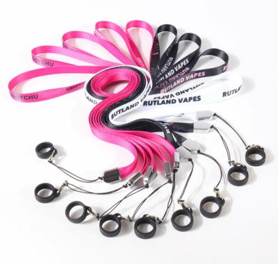 China Fashionnable Custom Logo Printed Eco-Friendly Promotional Hook Ring Ego Silicone Lanyard Ring for sale