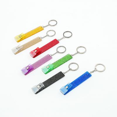 China Card Holder Acrylic Puller Key Card Holder Puller Fur Ball Card Grabber Bank ATM Key Chain Grippers For Long Nails for sale