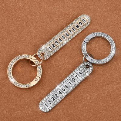 China Promotional Gift Luxury Amazon Number Keychains Crystal Car Keychains With Number for sale