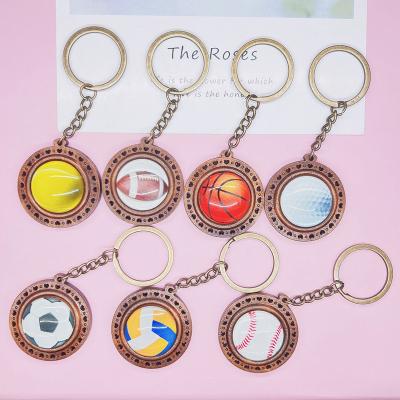 China 2022 New Promotional Baseball Baseball Football Baseball Gift Wooden Key Chain for sale