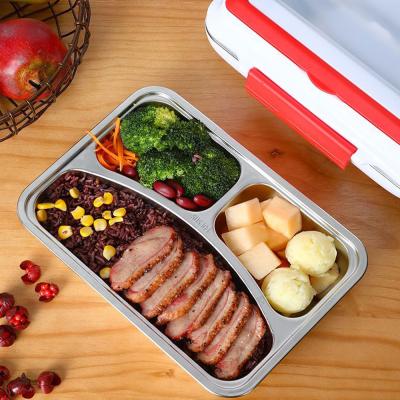 China Sustainable Portable Electric Food Container Heating Stainless Steel Warmer Lunch Box for sale