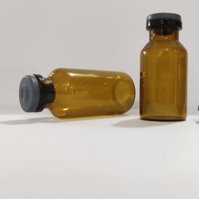 China 30ml Amber Injection Tubular Glass Vials Bottle Medical Glass Vials with Rubber Stopper for sale