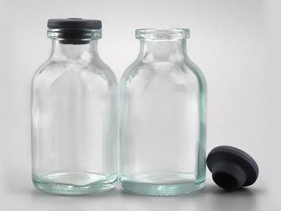 China 10ml Clear Molded Glass Bottle USP Type II With Rubber Stopper for sale