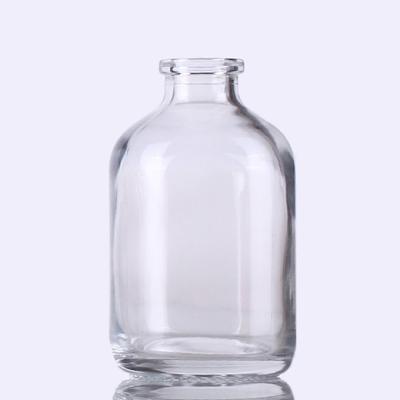 China 50ml A Clear Molded Glass Vial USP Type II With 20mm Neck for sale