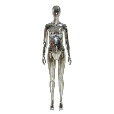 China Chrome Mannequin Meyshow Display Position Abstract Female Full Body Silver Chrome Mannequin for sale