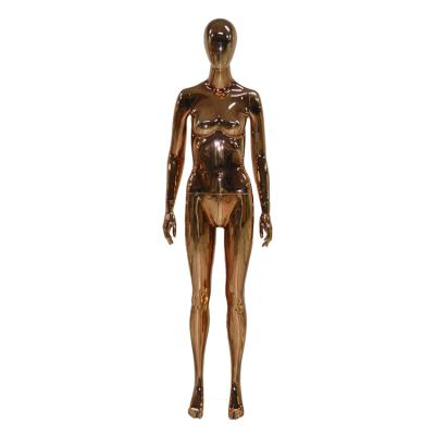 China Hot Sale Chrome Mannequin Full Fiberglass Body Chrome Female Rose Gold Mannequin for sale