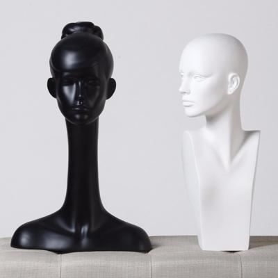 China Other Glossy White FRP Female Head Dummy For Scarf Display for sale