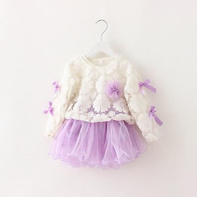 China 899 New girls breathable quilting dress for spring and summer, Flower&bow princess skirt. for sale