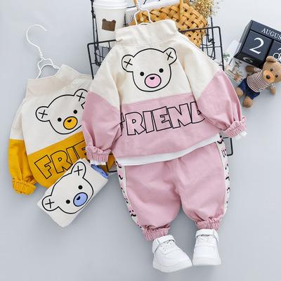 China Spring&Autumn New Arrival Spring&Autumn Style 808 Two Piece Suit Korean Style Suit With Long Sleeve Bear Print for sale