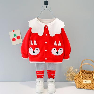 China Korean Style 897 Spring New Product Cartoon Two Piece Suit With Lapel Pullover&Leggings Korean Soft Style Suit for sale