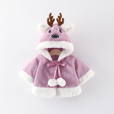 China Q154 Autumn and winter girl's breathable warm coats, 2020 Christmas elk style hoodies. for sale