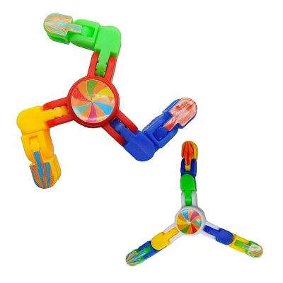 China Eco-friendly Material Deformable Mechanical Spinner DIY Toy Chain Finger Gyro Trigger for sale