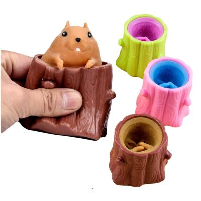 China Wholesale Squishy Animal Unisex Soft Decompression Anti Release Pressure Squirrel Cup Toys Squishy Sensory Stress For Kids for sale