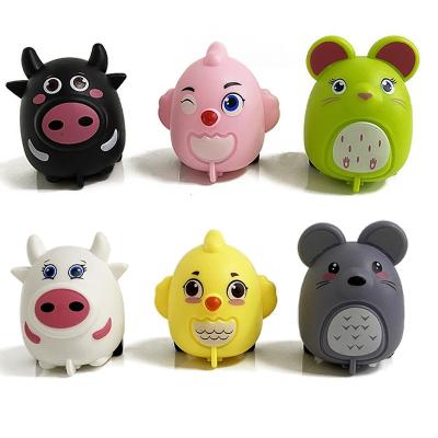 China Toy Amusement Wholesale Small Pull Back Toy Animal Car Mini Cartoon Toys For Sale Colorful Capsule Unisex Plastic Material for sale