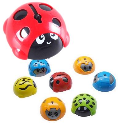 China Cartoon Toy Wholesale Small Pull Back Toy Ladybug Mini Beetle Fun Selling Colorful Capsule Unisex Plastic Material for sale