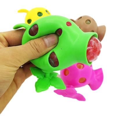 China Trigger Toys Squishy Animal Shape Mesh Bead Squeeze Ball Grape Unisex Anti-stress Colorful Meshball TPR Toys for sale