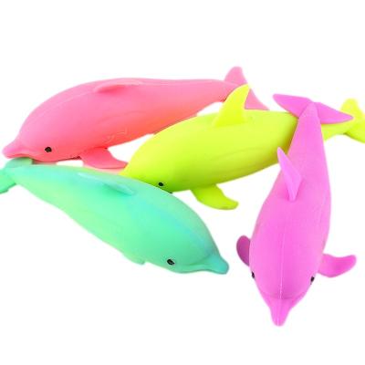 China Wholesale Unisex Shape Squeezable Animal Shape Decompression Dolphin Squeeze Press Toys Color Design TPR Duct Toys for sale