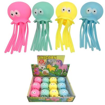 China Wholesale Ocean Octopus Jellyfish Flour Duct Toy Squeeze Toys Unisex Color TPR Eco-friendly Toys Color for sale