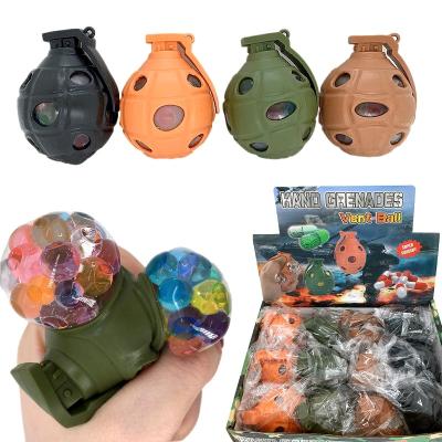 China Eco-Friendly Grenade Squishy Duct Toys TPR Grenadebeads Soft Rubber Compression Toys Shatterproof Wholesale Unisex Display Boxes for sale