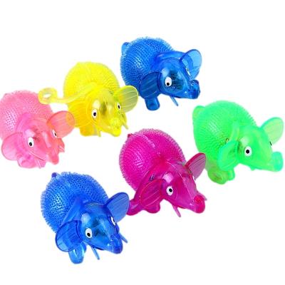 China Relieve Stress Flashing Brought Elephant With Rope Balls Toys For Children Unisex Kids Colorful Squeaker Balls Rope Squeaker Selling Wholesale for sale