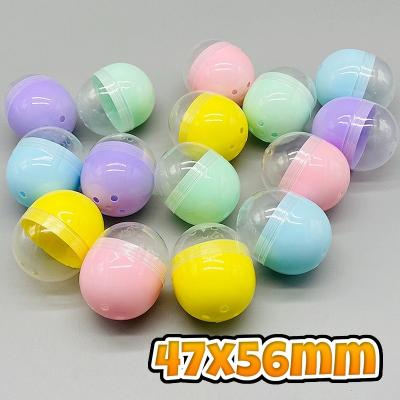 China Vending Machine Toy Balls Mini Transparent Color Cheap 47x56mm Wholesale Plastic Gashapon Vending Machine Toy Vending Empty Capsule For 2 Inch for sale