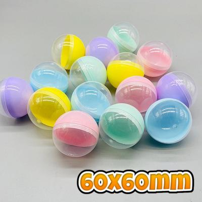 China Wholesale Transparent Plastic Toy Balls Mini Vending Machine Gashapon Cheap 60mm Toy Vending Empty Capsule For Toy Machine 60mm Color for sale