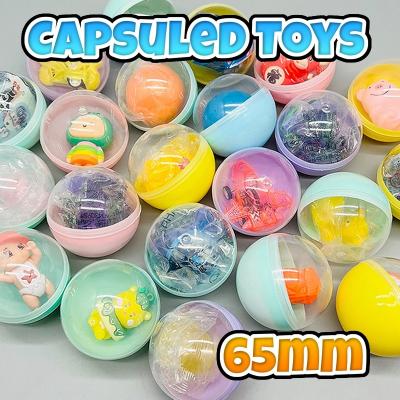 China Sell ​​Toy Machine 65mm Capsule Toys In Transparent Color Plastic Capsule For Vending Machines Toys For Capsule Wholesale for sale