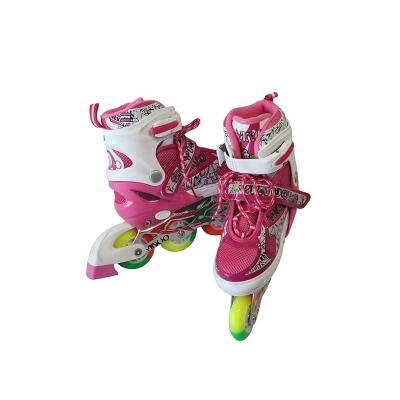 China Custom PVC Double Row Adult Roller Skate For Girls Led Roller Skate Shoes Flash Light for sale