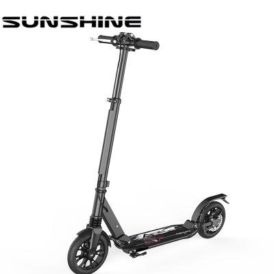 China Chinese Adult PU Wheel Factory Big Wheel Kick Scooter 200mm Wheels With Hand Brake for sale