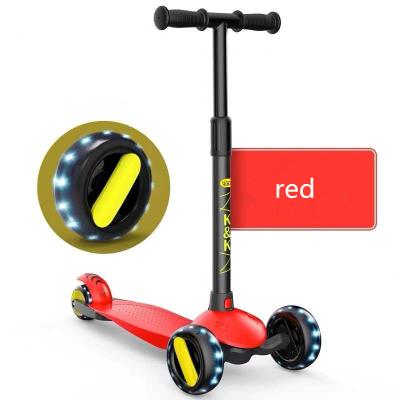 China Plastic 3 Wheel Folding Adjustable Kids Kick Scooter Throw Scooters With Led Lights for sale