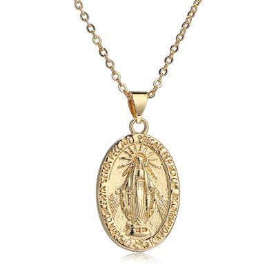 China CLASSIC Fashion 18k Gold Plated Religious Image Virgin Mary Pendant Necklace For Women Jewelry for sale