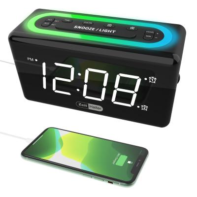 China High Quality Factory Made LUMINOVA Alarm Clock 7 Color LED Dual Light Alarm Clock Bedroom Digital Alarm Clock for sale