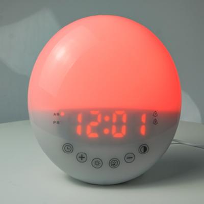 China 2021 Popular Colorful Radio Digital Pendulum Usb Charging Alarm Clock Wake Up Alarm Clock With Fm Radio for sale