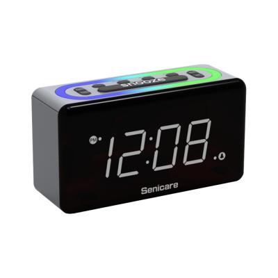 China Hot LUMINOVA 7 color desktop clock with dital nap function dual alarm clock USB charging alarm clock for sale