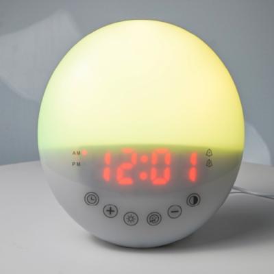 China Radio Sunrise Clock Wake Up Conversion 7-Color Child Led Digital Alarm Clock Watch Table Electron for sale