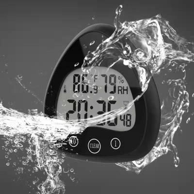 China LUMINOVA Amazon Digital Readout Pendulum Temperature Humidity Suction Cup Countdown Waterproof Clock for Bathroom for sale