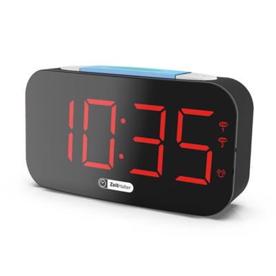 China 2022 Radio Digital Multifunctional Red Alarm Clock Silent Alarm Clock Us Charger 7 Color Backlight Desk Alarm Clock for sale