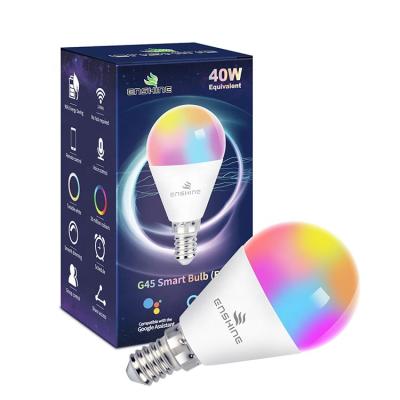 China Factory RTS 5w G45 Residential Remote Control Light Bulb Smart LED Light Bulb Smart Home Lights for sale