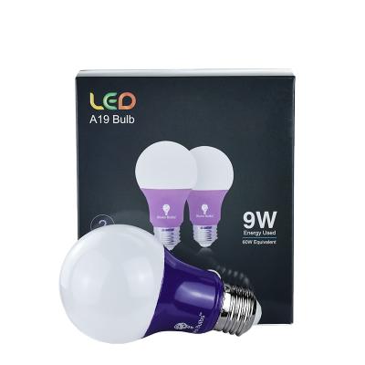 China Residential bulb color lamp A60 purple color led bulb 2700k 3000K 4000K 6500K lamparas E27 E26 Google 9W led bulb for sale