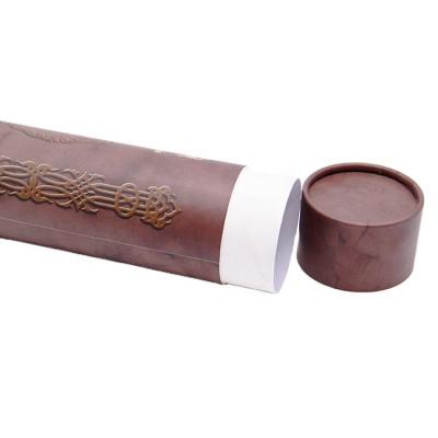 China Handmade Customized Cylinder Cardboard Mailing Tube Mailing Poster Packaging Tube With Metal Lid Plastic Lid for sale