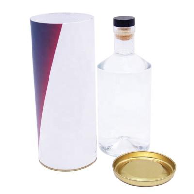 China Handmade Customized Metal Lid Cardboard Can Biodegradable Canister Gift Paper Tube For Loose Leaf Red Wine Whiskey Packaging for sale