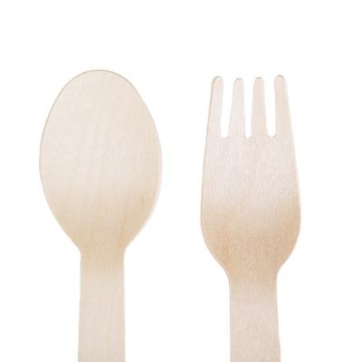 China Disposable Disposable Tableware Fork And Spoon Set Wooden Tableware for sale