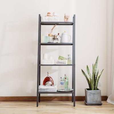 China CLASSIC Home Vertical Toy Magazine Sheet Metal Storage 4 Tier Ladder Rack for sale