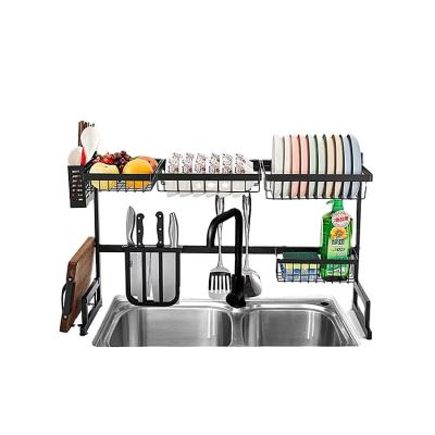 China Minimalist Low Price Two Tiers 201 Stainless Steel 2 Tier Dish Rack Customize Dish Rack for sale