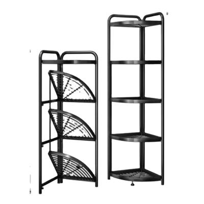 China Sustainable New Design 5 Tier Kitchen Rack Kitchen Corner Shelf Storage Racks for sale