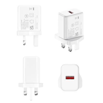 China Mobile Phone Top Selling Products Single 18W UK plug Usb Fast Charging Adaptador Travel Adapter for Iphone Chargers for sale