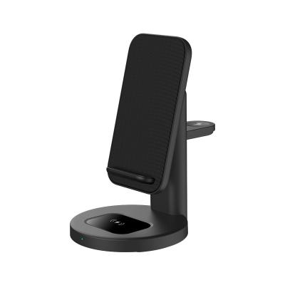 China Best Selling Mobile Phone A3 Multifunctional 3 in 1 Phone Holder Stand Desktop Fast Charging Wireless Charger for sale